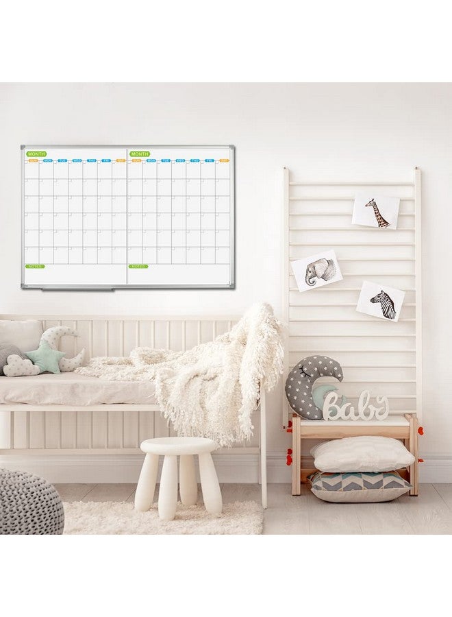 JILoffice Magnetic Dry Erase Calendar Whiteboard, 2 Month White Board Planner 36 X 24 Inch, Silver Aluminum Frame Wall Mounted Board for Office Home and School - Image 5