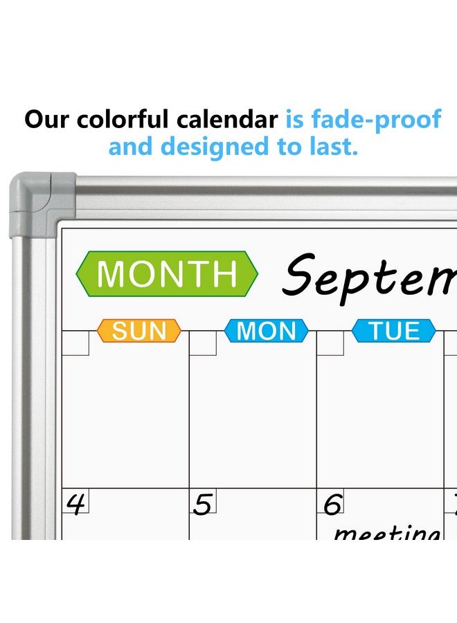 JILoffice Magnetic Dry Erase Calendar Whiteboard, 2 Month White Board Planner 36 X 24 Inch, Silver Aluminum Frame Wall Mounted Board for Office Home and School - Image 3