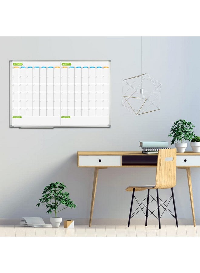 JILoffice Magnetic Dry Erase Calendar Whiteboard, 2 Month White Board Planner 36 X 24 Inch, Silver Aluminum Frame Wall Mounted Board for Office Home and School - Image 4