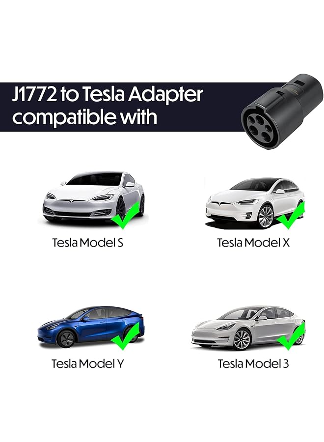 KASTWAVE J1772 To Tesla Charging Adapter, 80A/240 Vac, Ip54 Sae J1772 Ev Charger Adapter Compatible With Tesla Model 3/Y/S/X, Only For Tesla Owners - Image 2