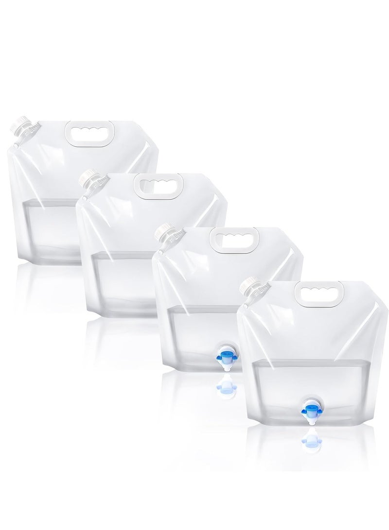 SYOSI 4 Pack Collapsible Water Jug Container Portable Water Bags with Spout Folding Plastic Water Carrier Tank No Leak Emergency Camping Water Storage for Travel Hiking (2.6 Gal) - Image 1