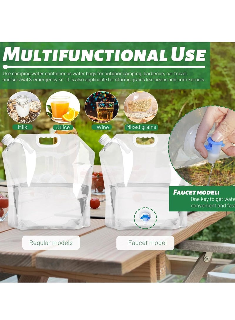 SYOSI 4 Pack Collapsible Water Jug Container Portable Water Bags with Spout Folding Plastic Water Carrier Tank No Leak Emergency Camping Water Storage for Travel Hiking (2.6 Gal) - Image 2