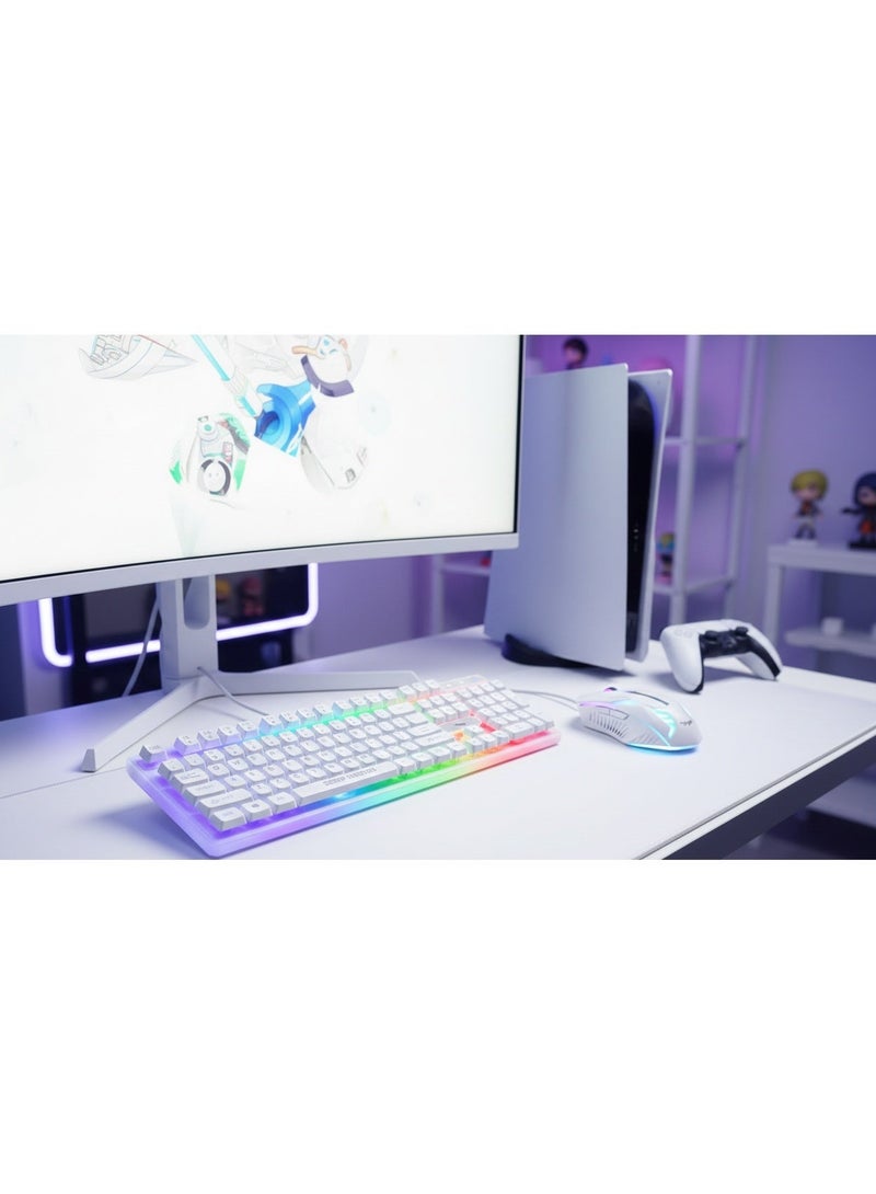 سيت أب ماستر طقم قيمنق SK 120 (كيبورد + ماوس) من سيت اب ماستر | يدعم PC و PS5 - عربي/إنجليزي لون ابيض - Image 3