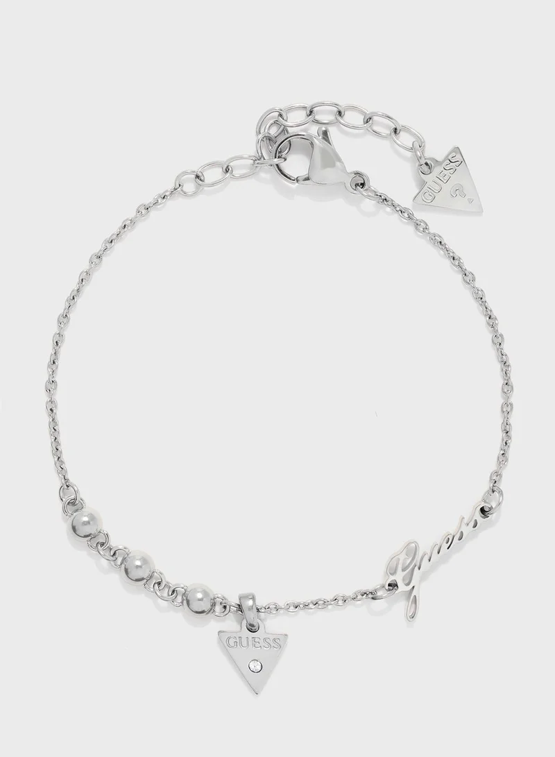 GUESS Triangle And Crystal Charm Bracelet