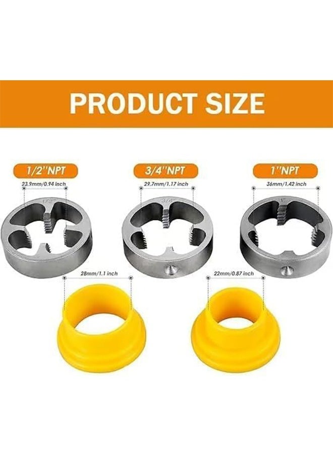 MVAQKLM  - Electric Drill Compatible PVC Pipe Threader Kit, PVC Pipe Threader with 3 Dies, 1/2", 3/4", 1",PVC Thread Maker Tool for Electric Drill - Plastic Pipe Tap Die Set, Pipe Threader Kit - Image 1