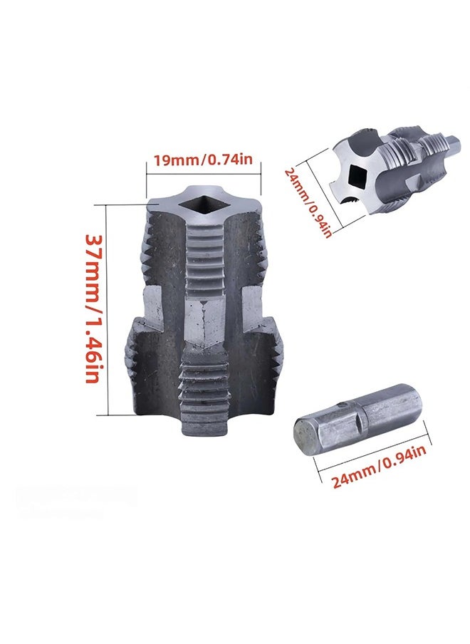 MVAQKLM  - Electric Drill Compatible PVC Pipe Threader Kit, PVC Pipe Threader with 3 Dies, 1/2", 3/4", 1",PVC Thread Maker Tool for Electric Drill - Plastic Pipe Tap Die Set, Pipe Threader Kit - Image 1