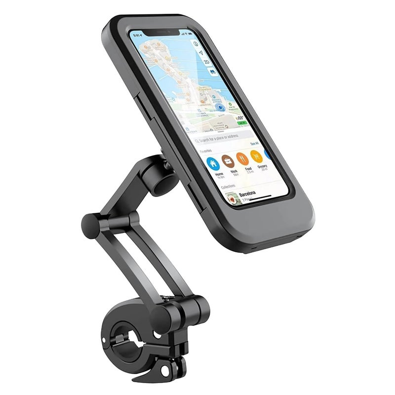 MARMIX 360° Rotation Waterproof Bike Phone Mount – Universal Motorcycle & Bicycle Handlebar Mobile Holder with Touch-Sensitive Screen – Fits 4 to 7.2 Inch Smartphones - Image 1