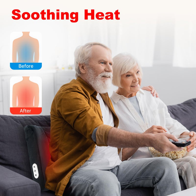 CILI Lumbar Support Pillow for Office Chair, Heated Back Support Pillow with Vibration, Back Massager for Chair, Back Rest Cushion Pillow for Desk Chair Sofa, Gifts for Mom Dad Women Men - Image 5