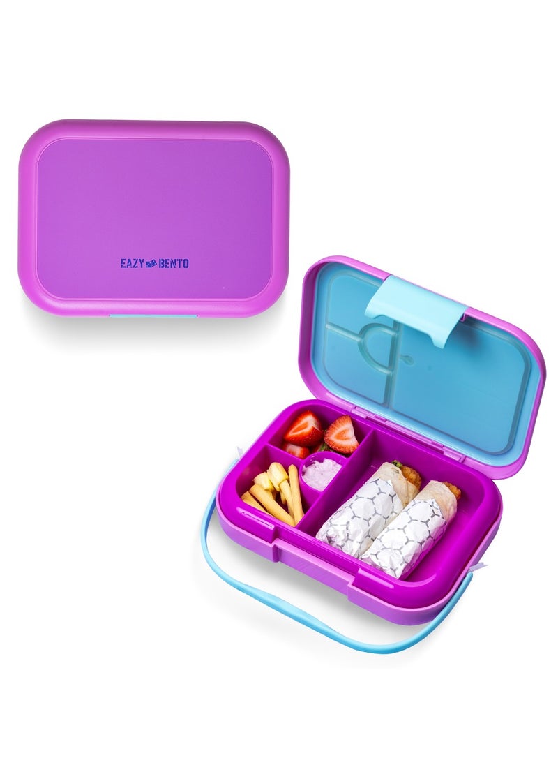 Eazy Kids 4 Compartment Bento Lunch Box - Mat Pink  - Image 1