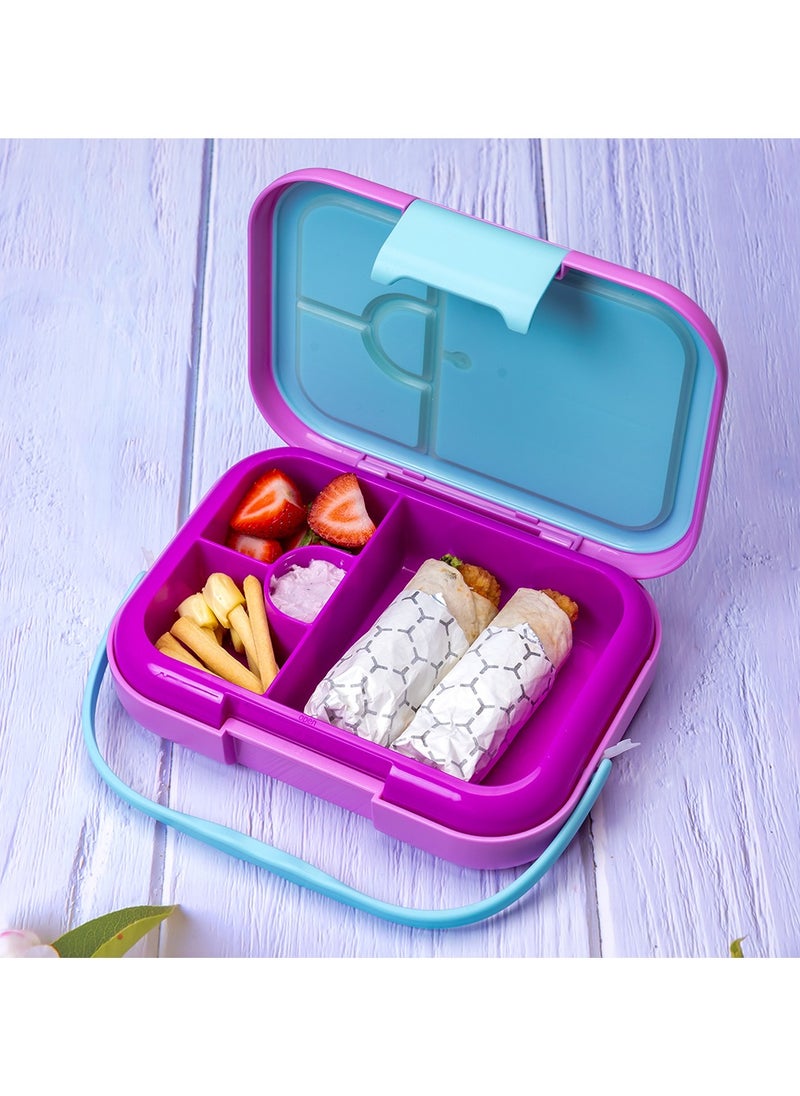 Eazy Kids 4 Compartment Bento Lunch Box - Mat Pink  - Image 4