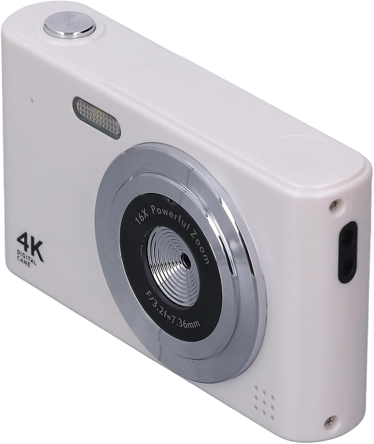Aramox 48MP Digital Camera 16X Zoom Anti Shake Fun Filters White - Image 1