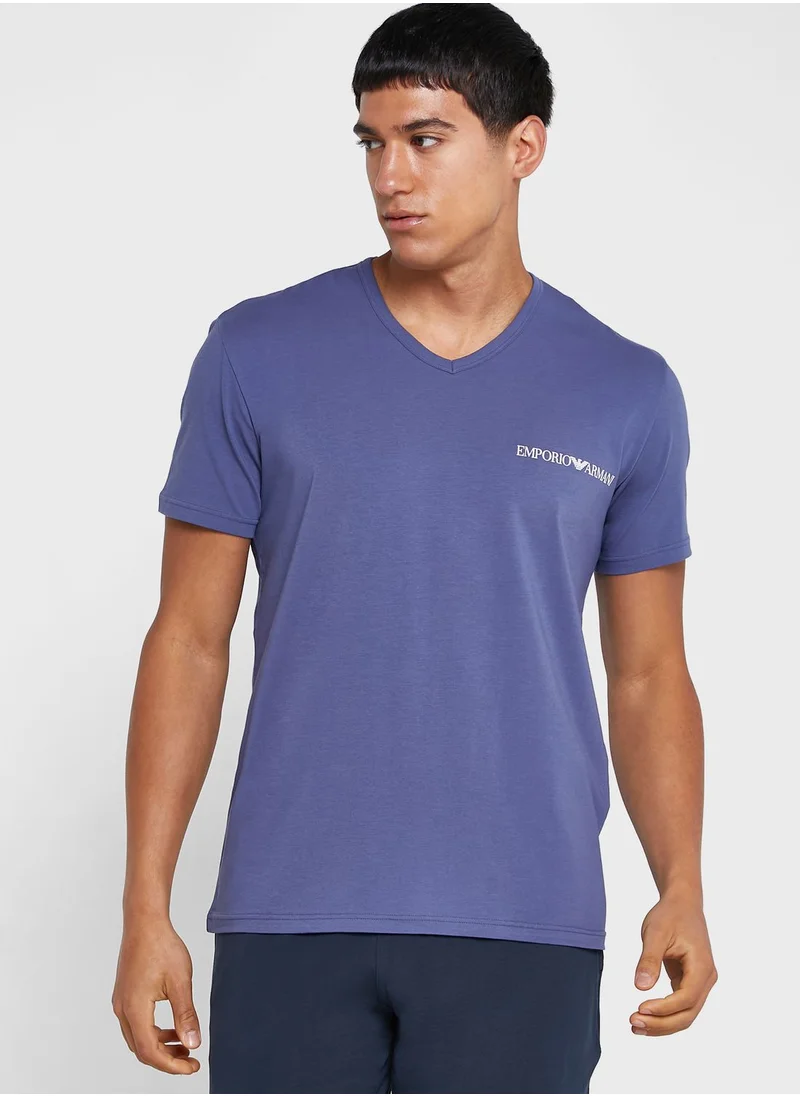 EMPORIO ARMANI 2 Pack Logo V-Neck T-Shirts