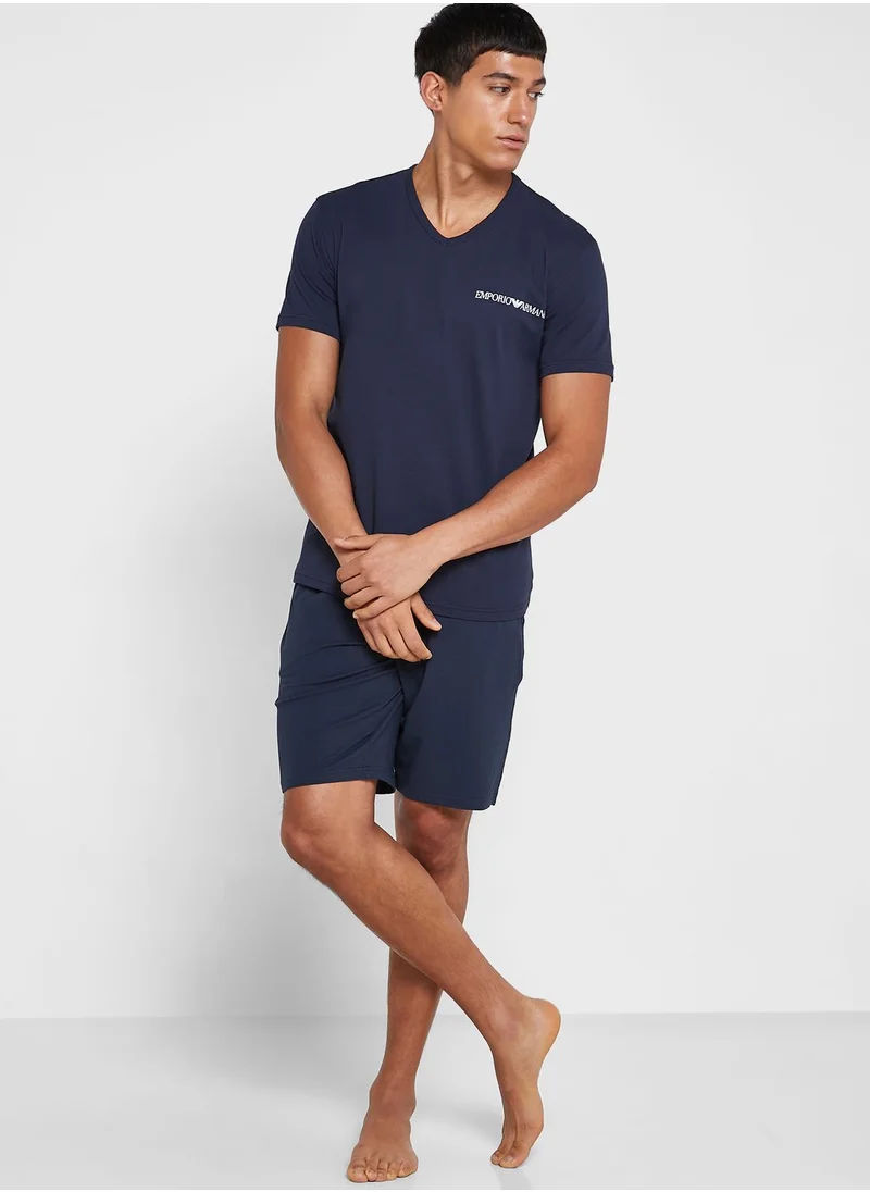 EMPORIO ARMANI 2 Pack Logo V-Neck T-Shirts