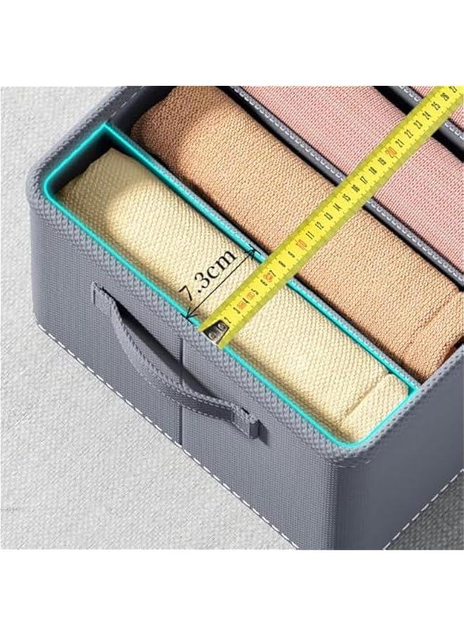 HOOKOR 3 Pack Wardrobe Clothes Organizer, Gray Foldable Jeans Drawer Closet Organizer, Fabric Organizer Clothes Storage for Clothes, Jeans, Pants, Sweaters, Dress (25-02)  - Image 5