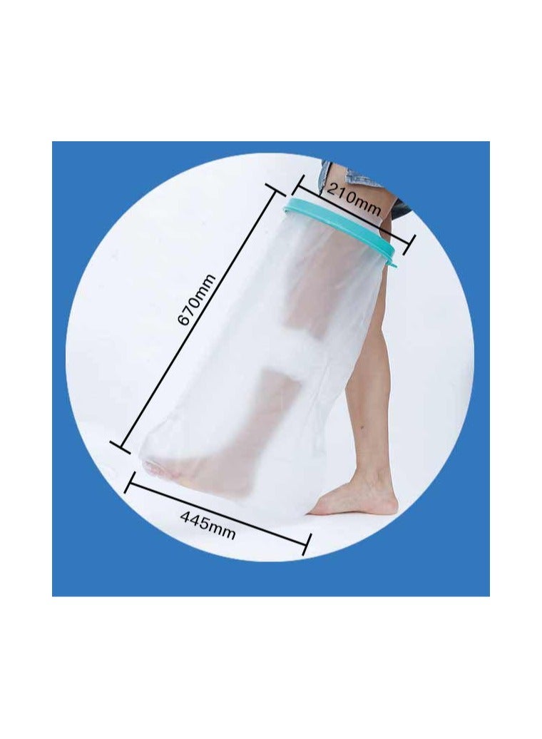 Cuken Adult Leg Cast Cover, Waterproof Cast Wound Protector for Shower Bath, Reusable Bandage Dressing Protective Sleeve Bag for Broken Surgery Leg, Foot, Ankle Wound and Burns  - Image 3