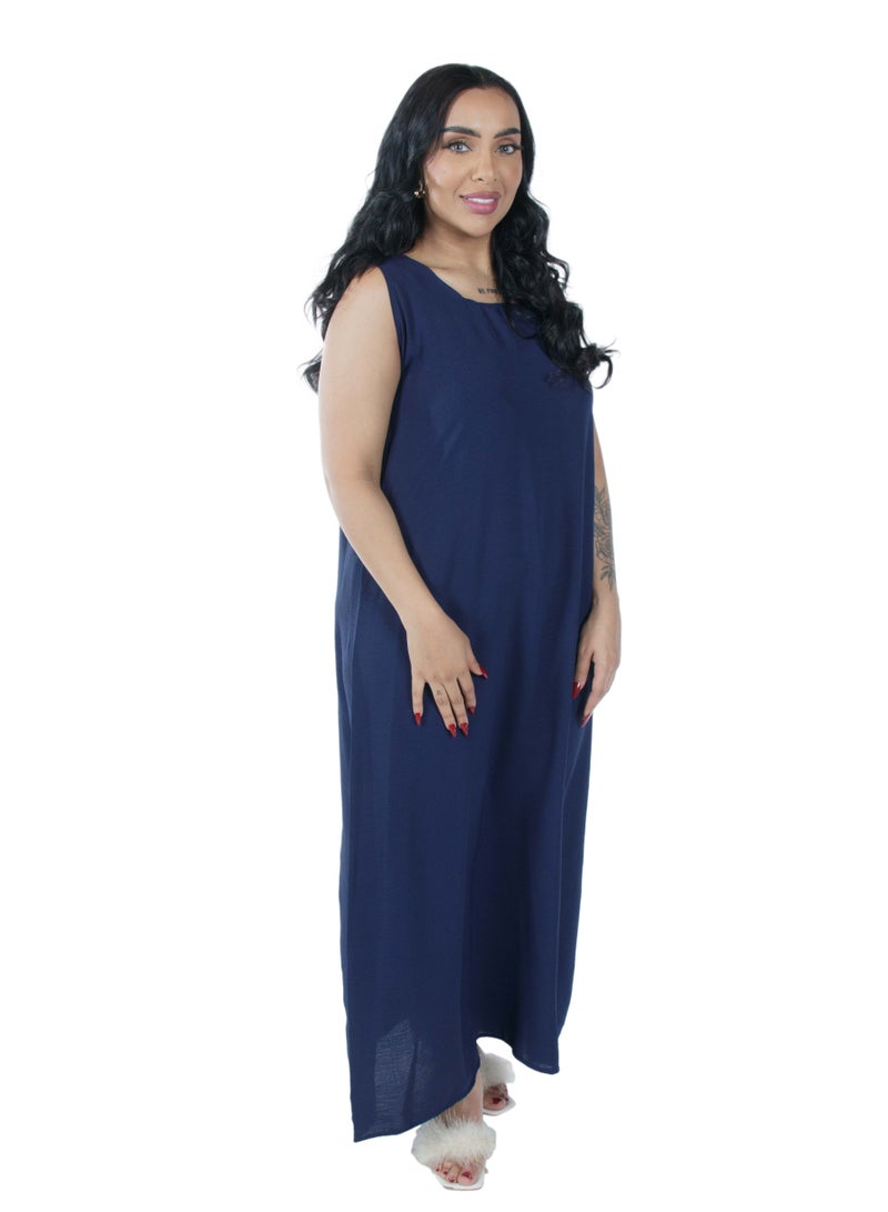 Dark blue Abaya Dress and Lining  - Image 1