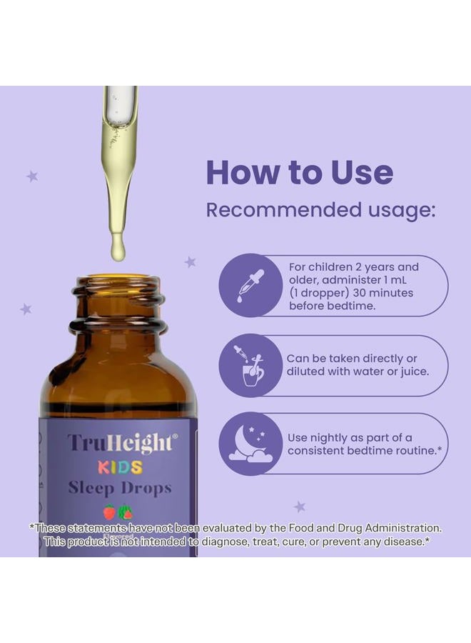 TruHeight  Kids Sleep Tincture Ages 2+ (Watermelon Flavor) - Babies, Toddlers & Kids Natural Sleep Aid - Baby, Toddler, Child Melatonin 2 Year Old+ - Vitamin B6, Riboflavin, Zinc, Copper, Lemon Balm - Image 3