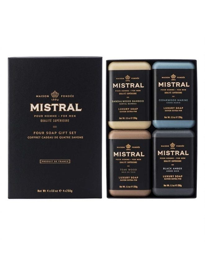 mistral Men's Bar Soap Organic, 4 Bar Set  - Image 1