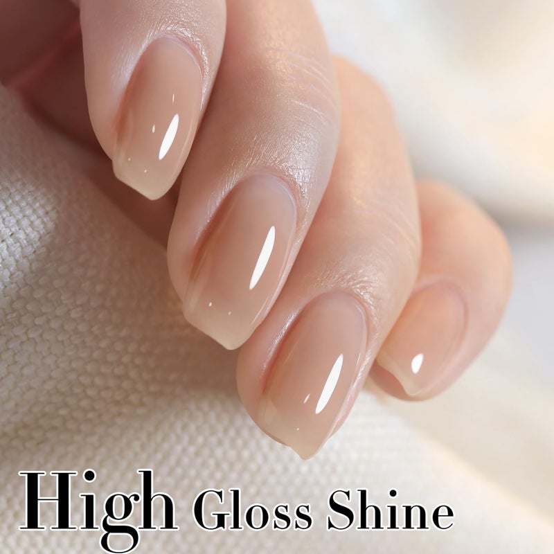 Double Rhythm Translucent Gel Polish Sheer Neutral Natural Light Milky Same Color Same Bottle 15ML Jelly UV Nail Polish Nail Art DIY at Home (Light Cinnamon-A1483) - Image 5