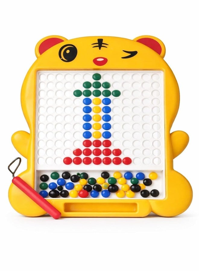 ZYCRONIX Magnetic Drawing Board for Kids with Stylus Pen, Educational Bead Art Learning Toy, Creative Sketch Board for Learning and Fun Activity (Yellow) - Image 1