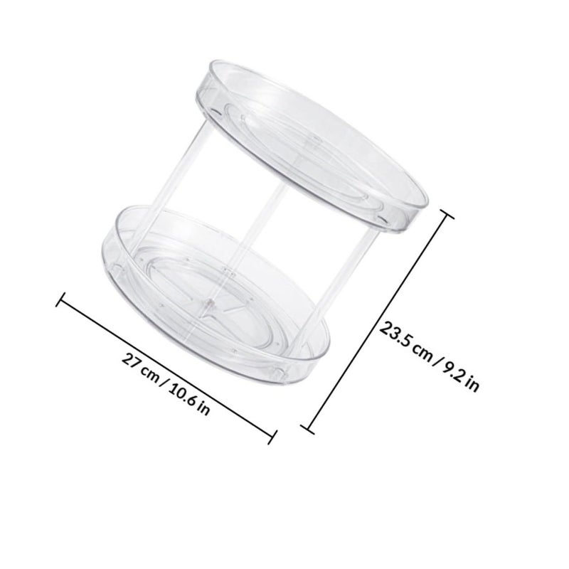 Double Layer Rotating Spice Rack Plastic Kitchen Organizer 2 Tier Storage Shelf For Condiment Bottles Home Pantry Holder For Kitchen Counter And Cabinet - Image 3