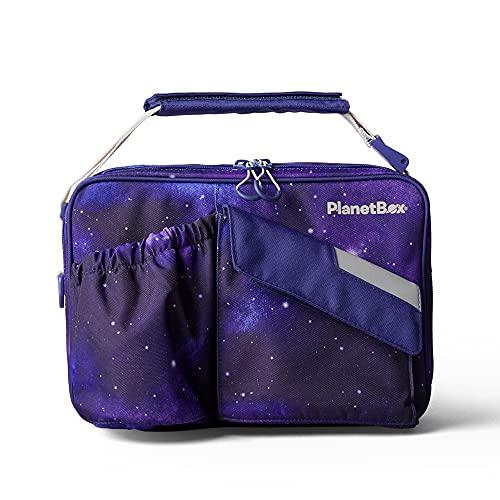 PlanetBox Insulated Lunch Bag Stardust Edition Carry Bag with Pockets for Water Bottle and Snacks Durable Easy to Clean and BPA Free