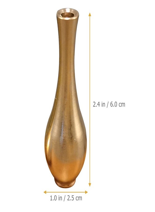 Amosfun 6pcs Tiny Brass Vase Set - Mini Vintage Metal Vases Home Desktop Decoration for Flower Arrangement, 2.36x2.95x0.98 Inch - Image 2