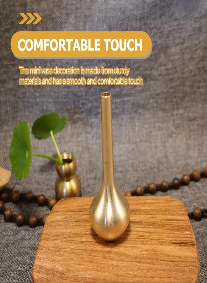 Amosfun 6pcs Tiny Brass Vase Set - Mini Vintage Metal Vases Home Desktop Decoration for Flower Arrangement, 2.36x2.95x0.98 Inch - Image 4