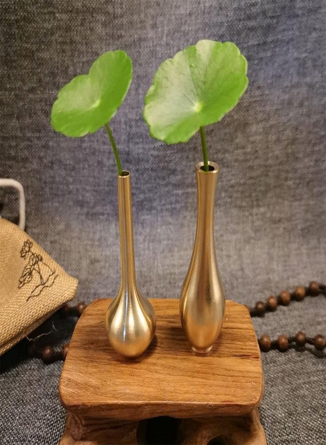 Amosfun 6pcs Tiny Brass Vase Set - Mini Vintage Metal Vases Home Desktop Decoration for Flower Arrangement, 2.36x2.95x0.98 Inch - Image 5