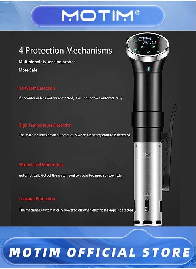 Motim - Sous Vide Cooker, Wi-Fi Immersion Circulator Quiet 1100 Watts Smart Touch Screen APP Control, Accurate Temperature and Time Digital Display Sous Cooker For Restaurant, Home - Image 1