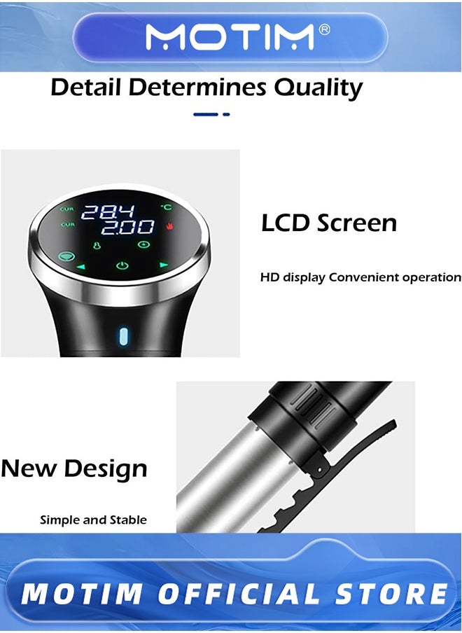 Motim - Sous Vide Cooker, Wi-Fi Immersion Circulator Quiet 1100 Watts Smart Touch Screen APP Control, Accurate Temperature and Time Digital Display Sous Cooker For Restaurant, Home - Image 1