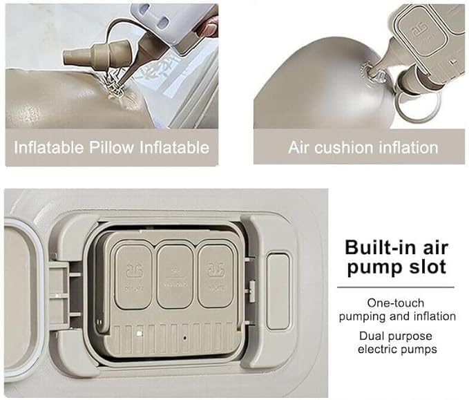 MBUYS MALL Air Mattress Quick Inflation Deflation Blow Up Mattresses Air Bed Portable Elevated Guest Bed for Home Outdoors Hiking Travel - Image 2