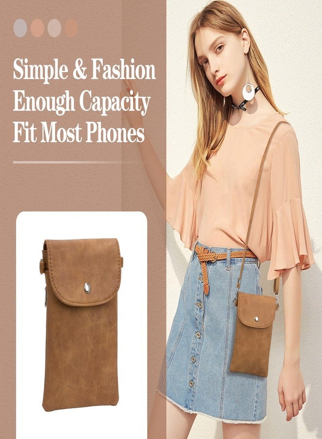 Toptime Small Crossbody Bags for Women, Leather Cell Phone Purse with Adjustable Strap, Handbags Bag for Travel Shopping, Vintage Brown, Small - Image 5