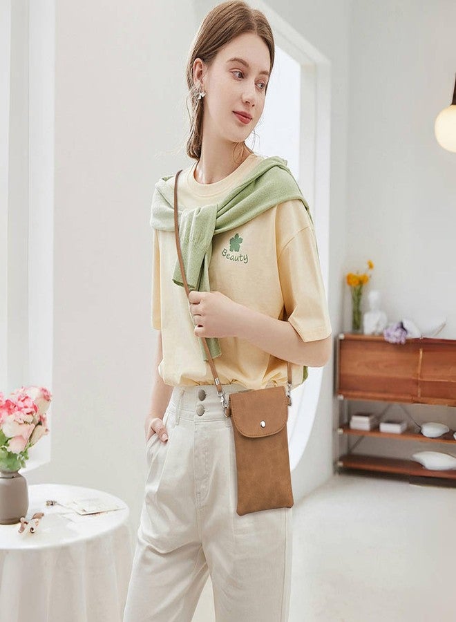 Toptime Small Crossbody Bags for Women, Leather Cell Phone Purse with Adjustable Strap, Handbags Bag for Travel Shopping, Vintage Brown, Small - Image 2
