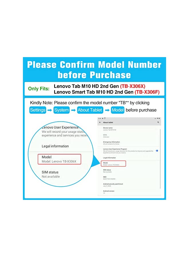 Procases [2 Pack] ProCase Screen Protector for Lenovo Tab M10 HD 2nd Gen (TB-X306X) / Smart Tab M10 HD 2nd Gen (TB-X306F) 10.1 Inch 2020 Release, Tempered Glass Screen Film Guard Screen Protector –Clear - Image 3