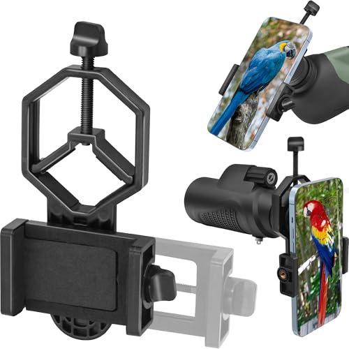 Tydeux Metal Smartphone Telescope Adapter Camera Mount, Universal Phone Mount, Work with for Telescope Spotting Scope Microscope Monocular Binocular - Image 1