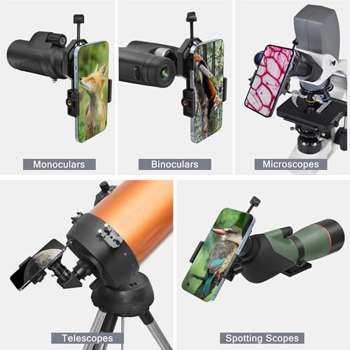 Tydeux Metal Smartphone Telescope Adapter Camera Mount, Universal Phone Mount, Work with for Telescope Spotting Scope Microscope Monocular Binocular - Image 3
