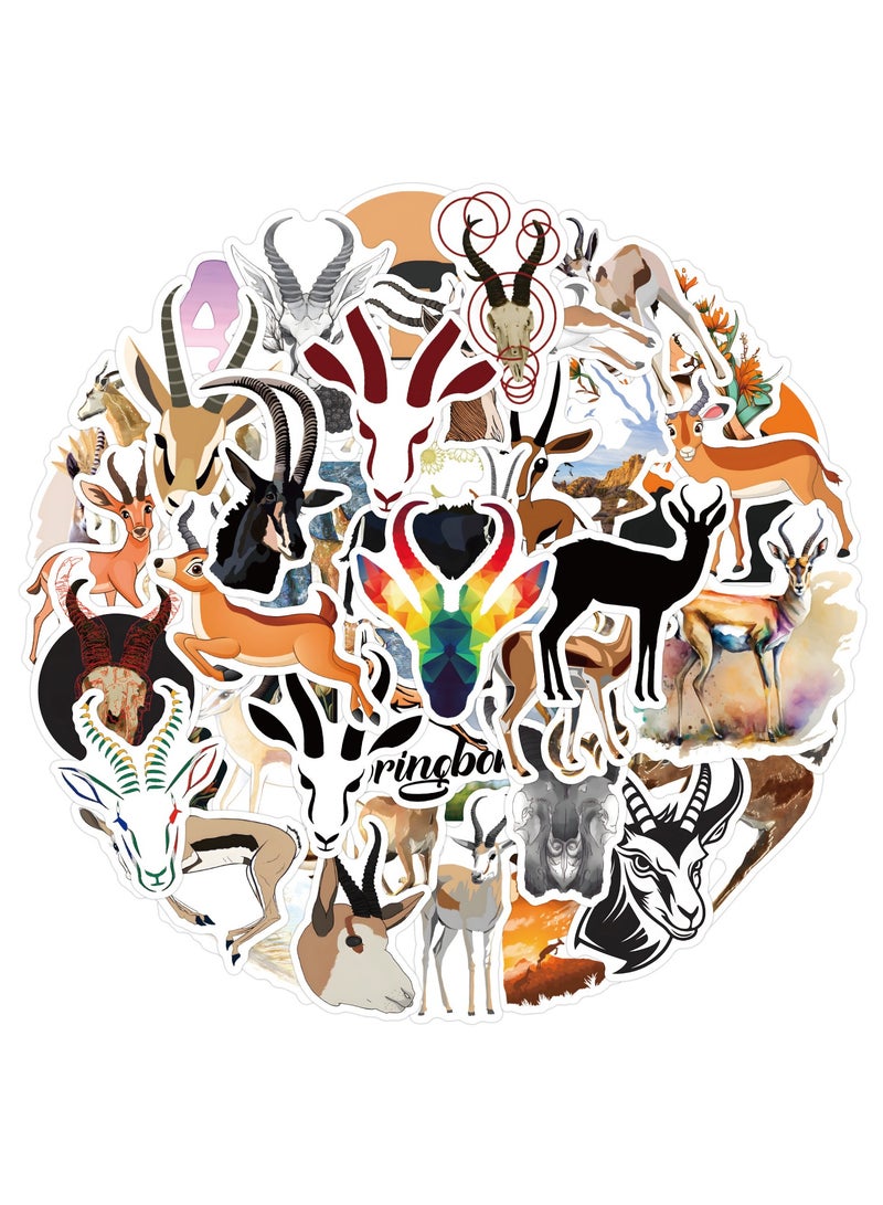 50 قطعة من ملصقات فينيل على شكل ظباء مقاومة للماء، ملصقات حيوانات كرتونية جميلة لزجاجات المياه وأجهزة الكمبيوتر المحمولة ولوح التزلج والكتب ودفاتر القصاصات والأمتعة، هدايا للبالغين والمراهقين والأطفال - Image 1