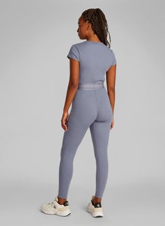 CALVIN KLEIN Crew Neck Ribbed Crop T-Shirt  - Image 2