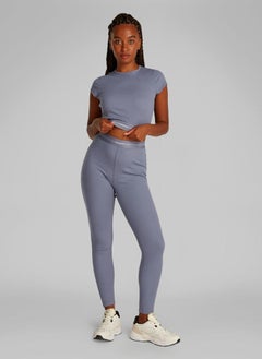 CALVIN KLEIN Crew Neck Ribbed Crop T-Shirt  - Image 4