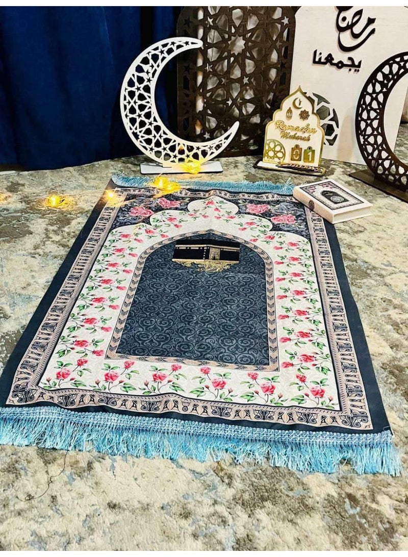 Large Quran and prayer mat set – heavy material with incense burner and prayer beads inside an elegant box