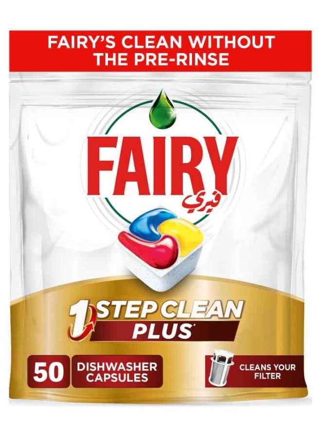 1 Step Clean Plus Automatic Dishwasher Tablets Lemon Scent 50 Tablets