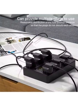 مقبس عالمي بطول 2 متر، مقبس USB للشحن، وظيفة التوقيت، قابس تمديد أسود،توصيله كهربائيه،مشترك كهرباء،توصيلة،وصلة كهرباء - view 3