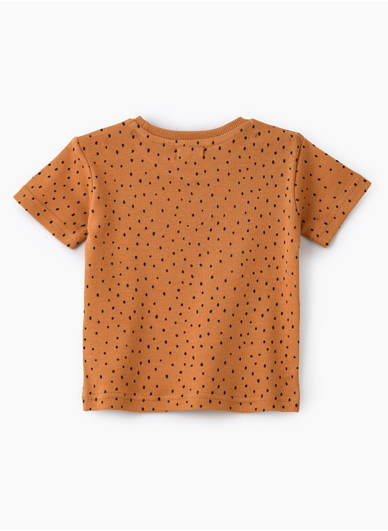 JAM Stylish Dot Pattern Short Sleeve T-Shirt for Boys - Ochre  - Image 2