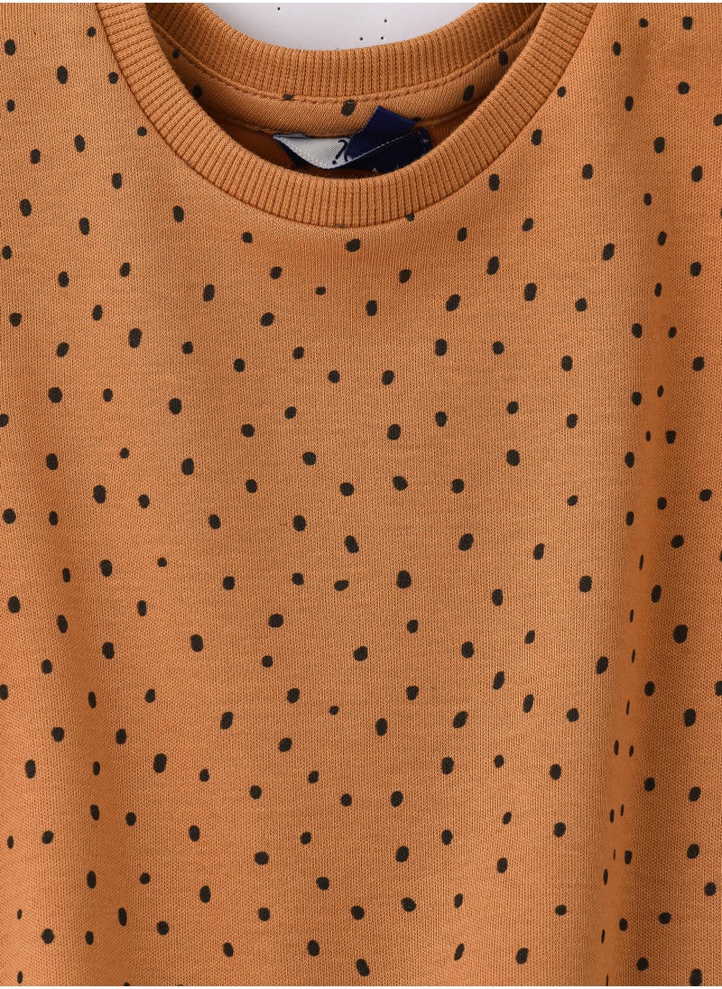 JAM Stylish Dot Pattern Short Sleeve T-Shirt for Boys - Ochre  - Image 3