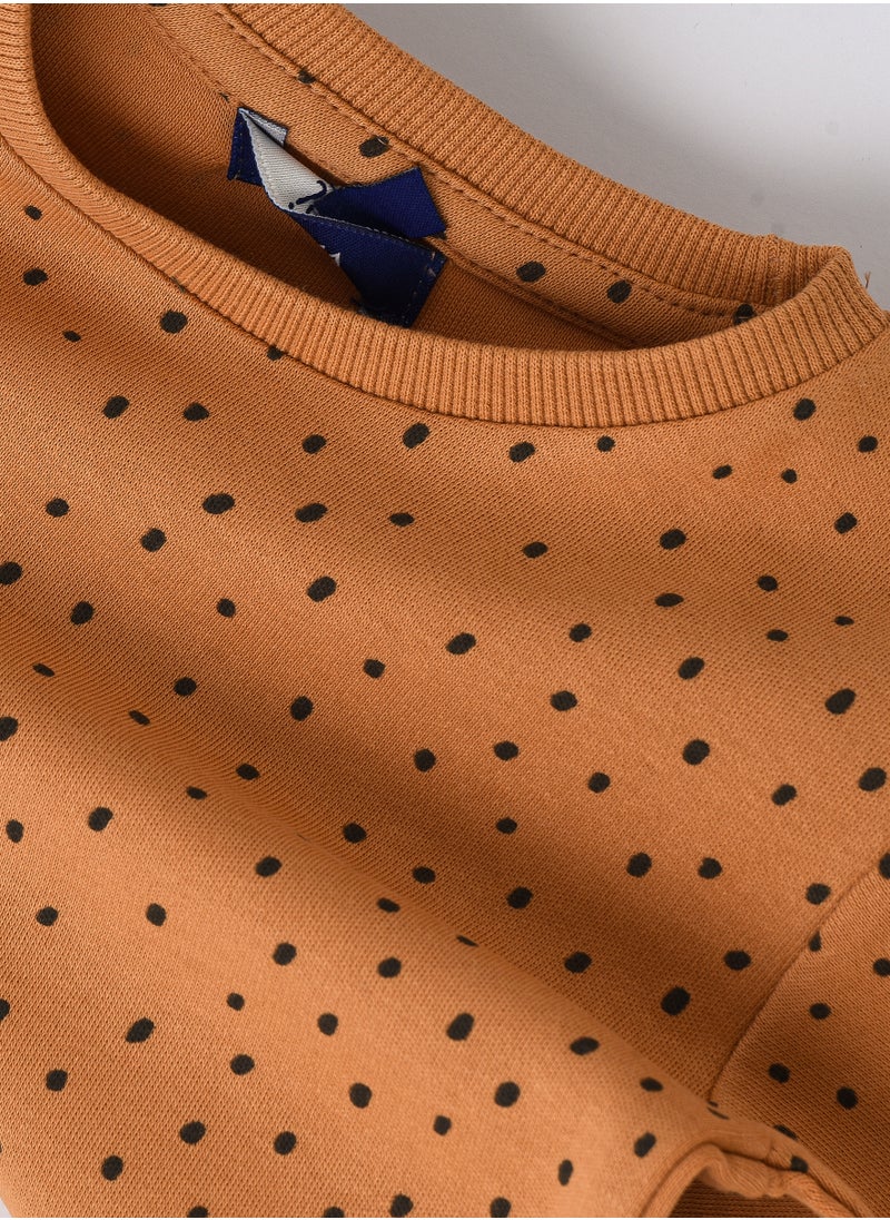JAM Stylish Dot Pattern Short Sleeve T-Shirt for Boys - Ochre  - Image 4