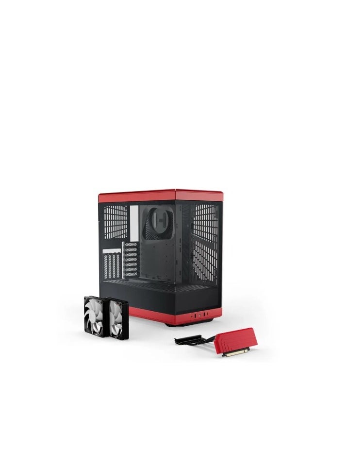 HYTE HYTE Y40 S-Tier Cosmetic ATX Mid-Tower Gaming PC Case - Black and Red  - Image 1