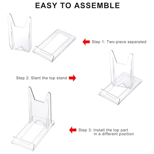 Zonon 10 Pcs Acrylic Adjustable Plate Stands For Display Plastic Stand Holders Picture Plate Holders Clear Mini Easels Stands to Display Pictures for Home Office Supplies Festival Party Decoration - Image 4