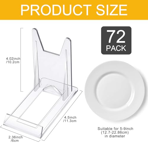 Zonon 10 Pcs Acrylic Adjustable Plate Stands For Display Plastic Stand Holders Picture Plate Holders Clear Mini Easels Stands to Display Pictures for Home Office Supplies Festival Party Decoration - Image 2
