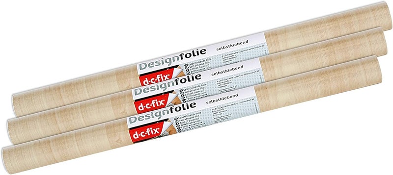 DC Fix 346-0219-3PK Decorative Self-Adhesive Film, Maple Wood, 17" x 78" Roll, 3-Pack - Image 2